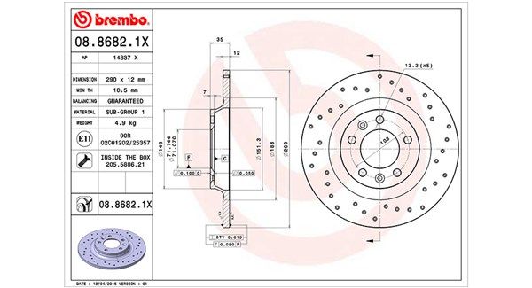 MAGNETI MARELLI Тормозной диск 360406041502